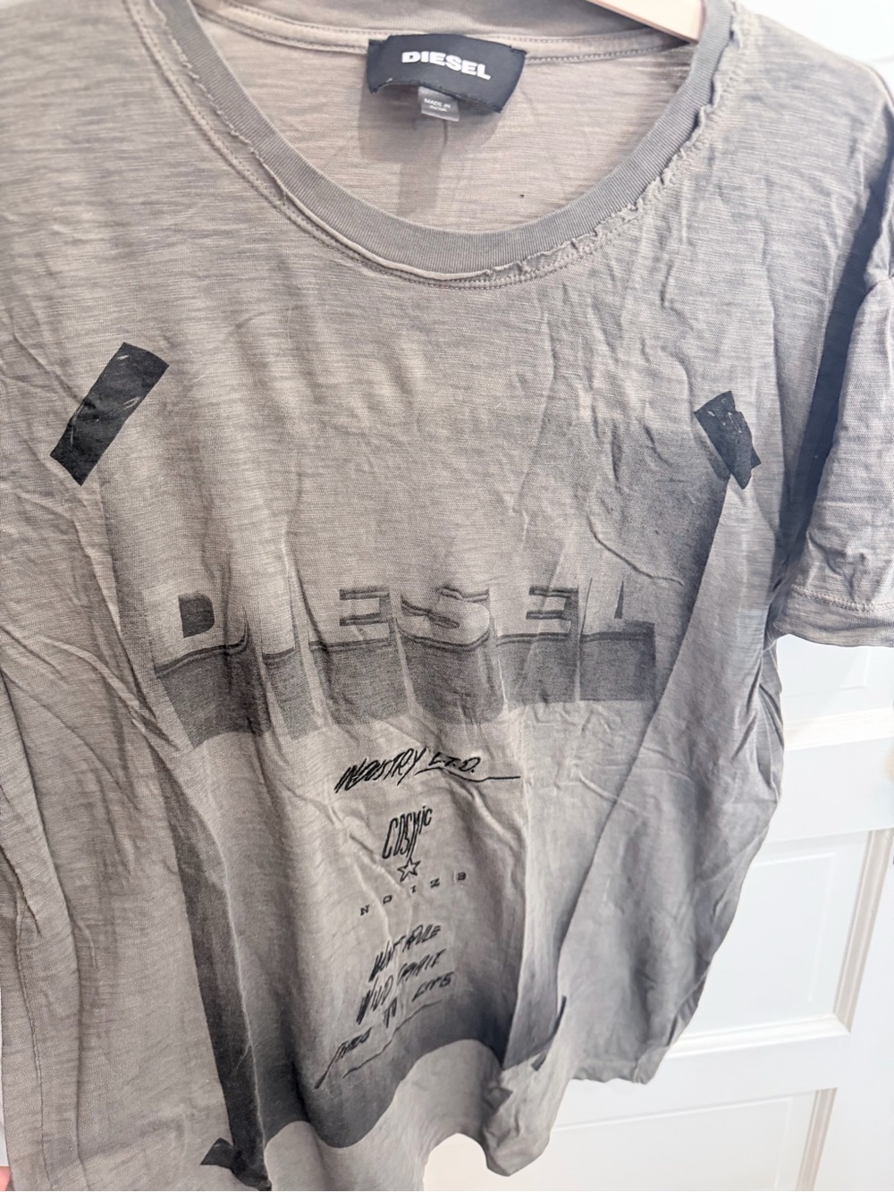 Diesel Gray Graphic Short-Sleeve Tee
